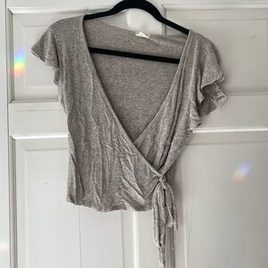 Wrap Front Flowy Crop Top